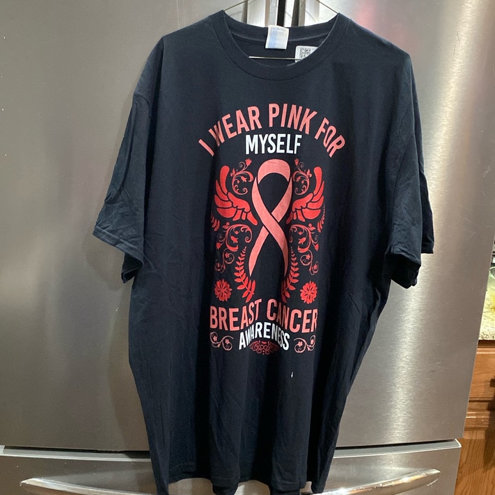 “I Wear Pink For My Self” Breast Cnacer Awareness Black Tee Shirt